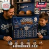 Los Angeles Dodgers Halloween 24-Day Figurine Advent Calendar box with numbered doors and ghost characters on a wooden table.