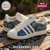 Los Angeles Rams Adidas Campus Casual Shoes featuring blue denim fabric, team ram mascot, and custom embroidered graphics.