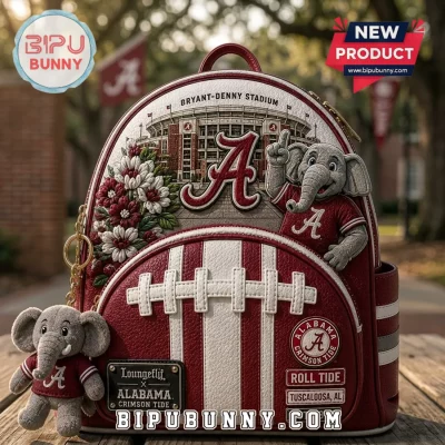 Loungefly Alabama Crimson Tide Elephant Leather Backpack