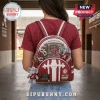Loungefly Alabama Crimson Tide Elephant Leather Backpack featuring stadium graphics, team logos, and a plush elephant charm.