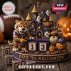 LSU Tigers Halloween Countdown Calendar featuring a mascot, a haunted castle, mini pumpkins, and purple numbered blocks.