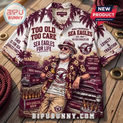 Manly-Warringah Sea Eagles Maroon Hawaiian Shirt