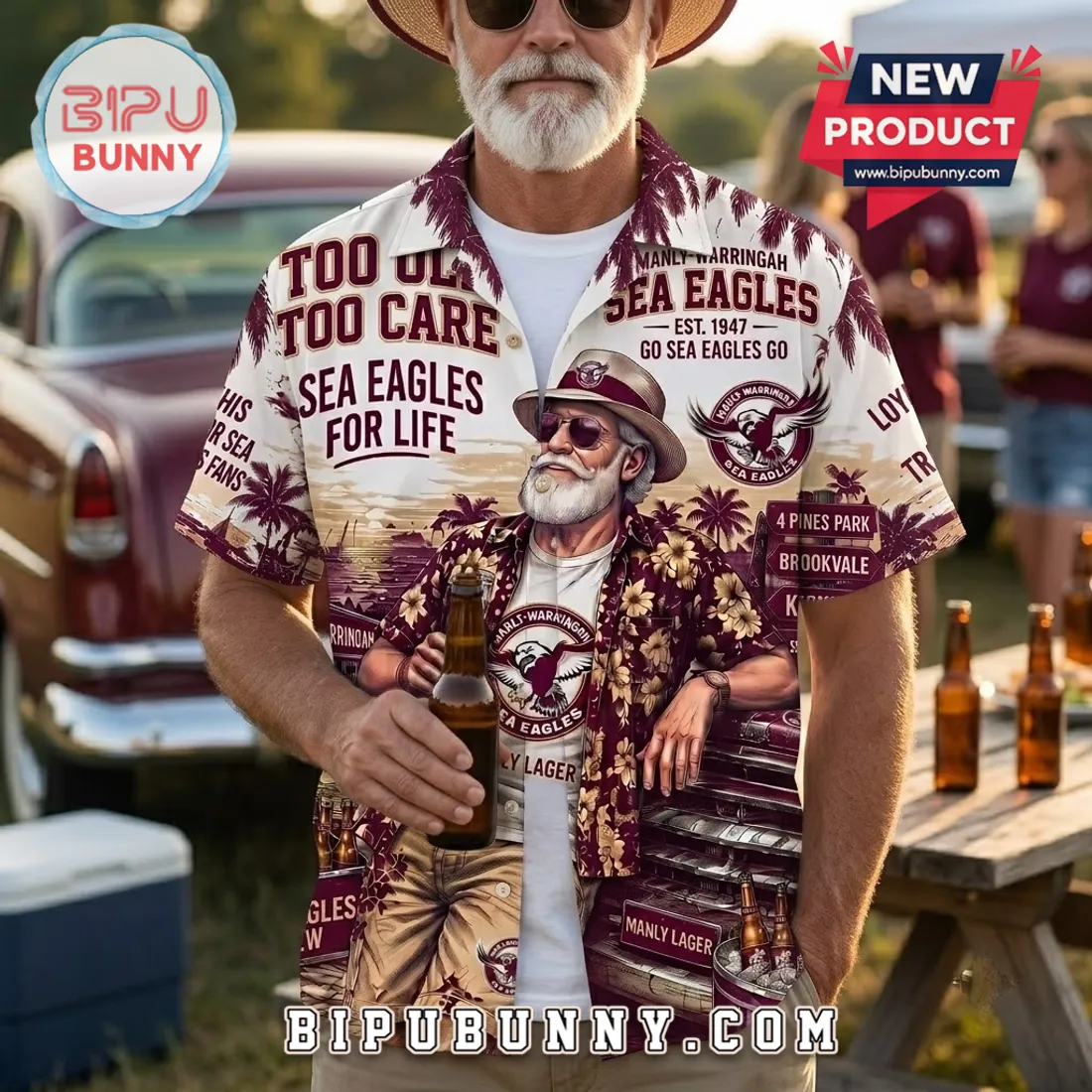 Manly-Warringah Sea Eagles Maroon Hawaiian Shirt Manly-Warringah Sea Eagles Maroon Hawaiian Shirt