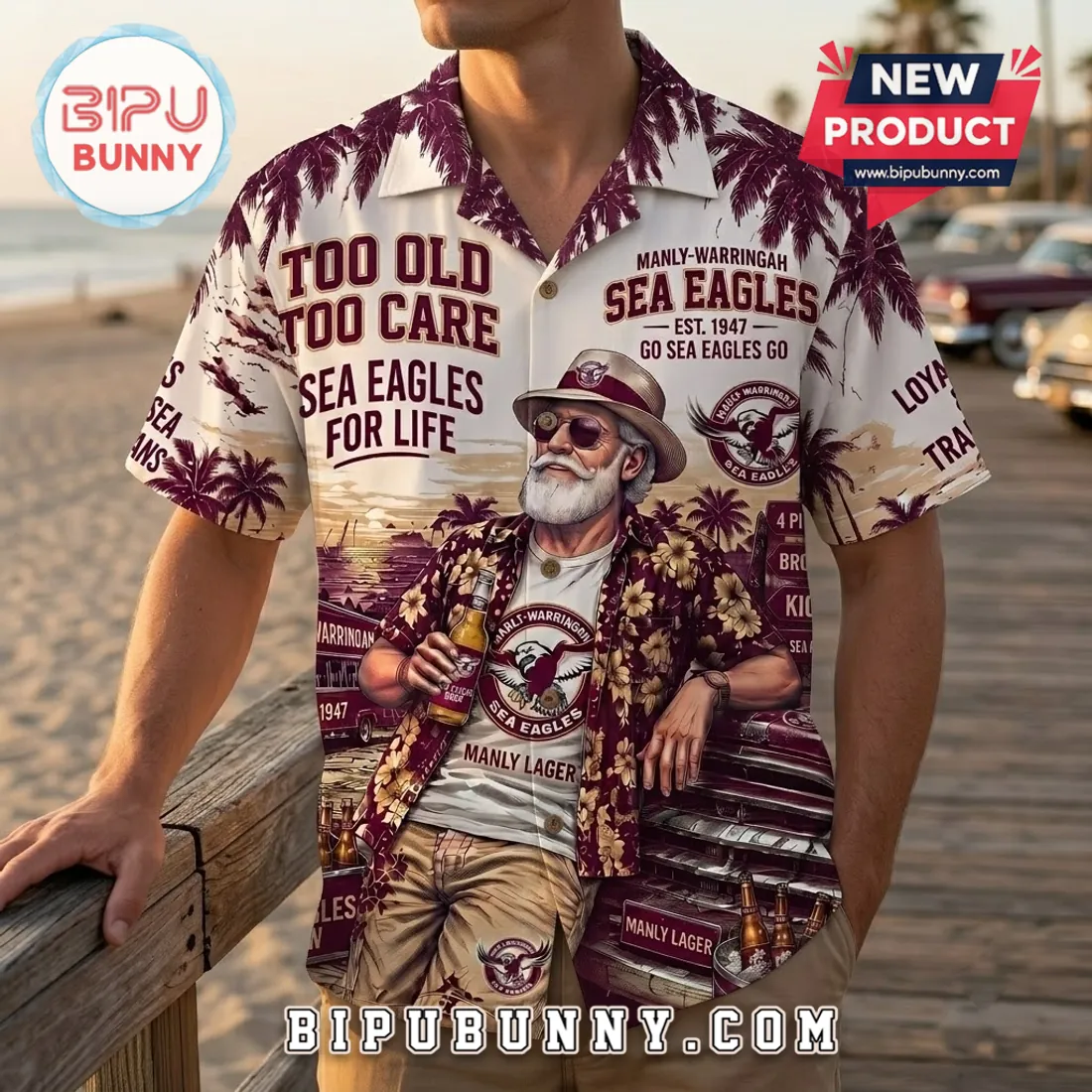 Manly-Warringah Sea Eagles Maroon Hawaiian Shirt Manly-Warringah Sea Eagles Maroon Hawaiian Shirt