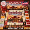 McDonalds Monopoly Fast Food Board Game featuring themed currency, game pieces, and a vibrant yellow and red game board.
