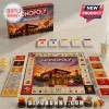 McDonalds Monopoly Fast Food Board Game with custom themed tokens, property cards, play money, and a restaurant game board.