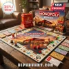 McDonalds Monopoly Fast Food Board Game featuring themed game pieces, golden arches board design, and branded currency.