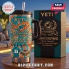 Miami Dolphins 60th Anniversary YETI Tumbler with orange and teal tie-dye finish, team logo, and commemorative text.