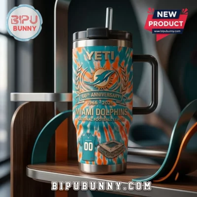 Miami Dolphins 60th Anniversary YETI Tumbler