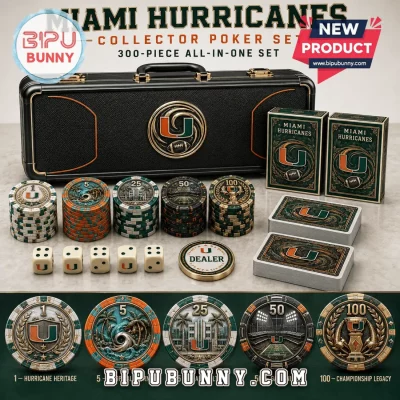 Miami Hurricanes 300-Piece Deluxe Collector Poker Set