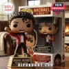 Michael Jackson The King Of Pop Funko Doll in a red sequin jacket holding a silver microphone inside branded display box.