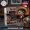 Michael Jackson The King Of Pop Funko Doll wearing a red sequined jacket and holding a microphone on a gold display base.