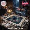 Michael Myers Collector Edition Halloween Board Game set on a wooden table with a vintage lantern and game pieces.