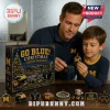 Michigan Wolverines Go Blue 24-Day Christmas Advent Calendar box with a father and son holding a collectible team ornament.