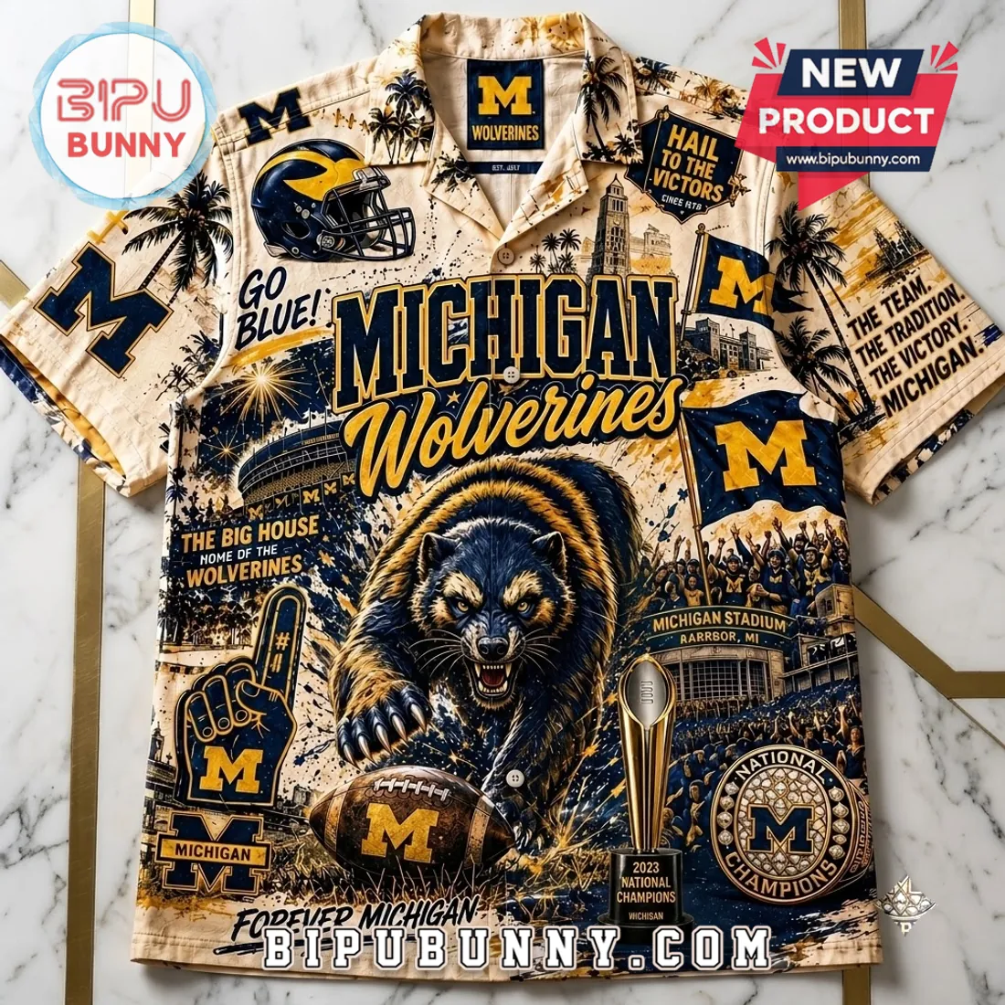 Michigan Wolverines National Champions Hawaiian Shirt Michigan Wolverines National Champions Hawaiian Shirt