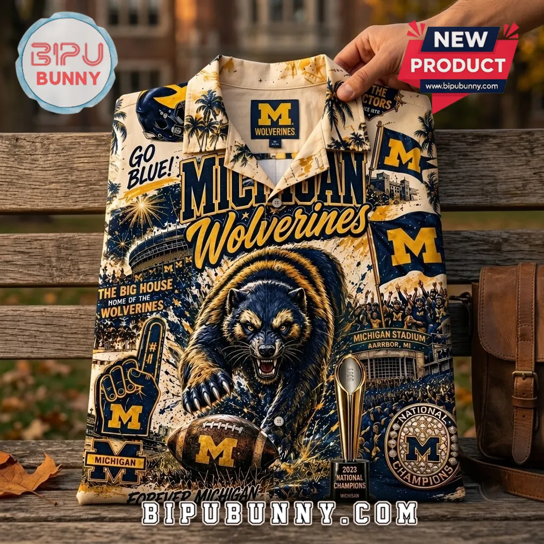 Michigan Wolverines National Champions Hawaiian Shirt Michigan Wolverines National Champions Hawaiian Shirt