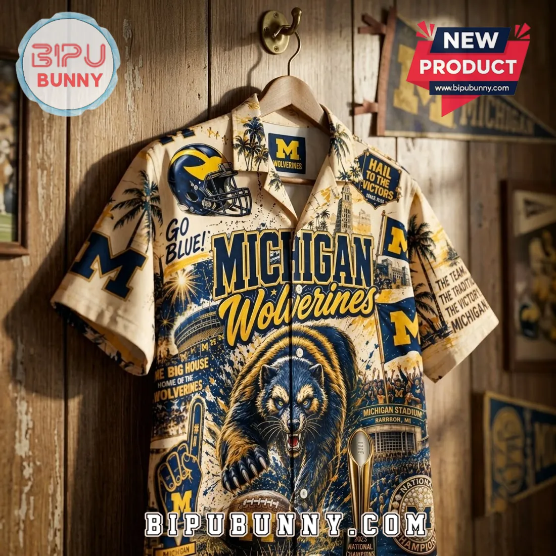 Michigan Wolverines National Champions Hawaiian Shirt Michigan Wolverines National Champions Hawaiian Shirt