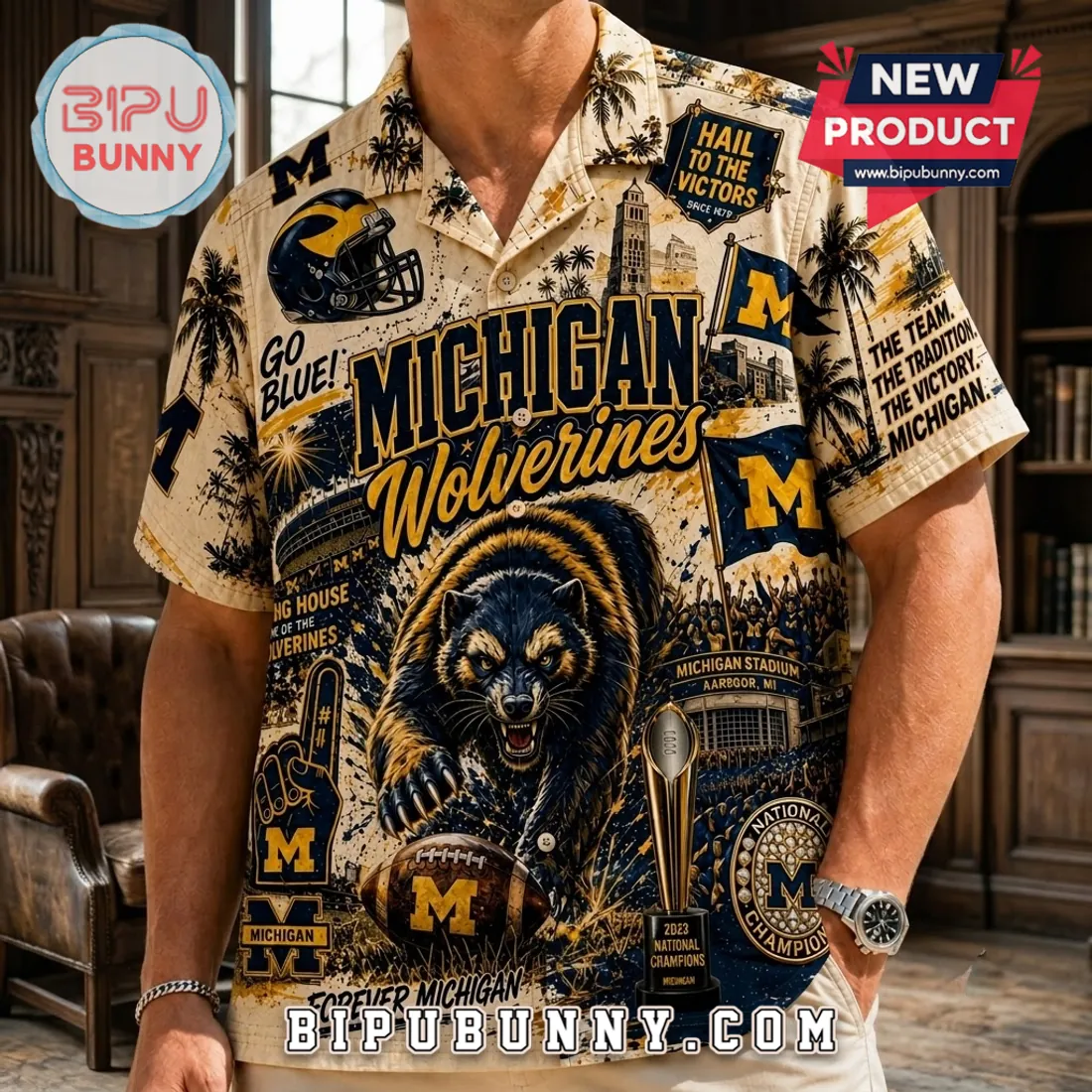 Michigan Wolverines National Champions Hawaiian Shirt Michigan Wolverines National Champions Hawaiian Shirt