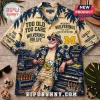 Michigan Wolverines NCAA Mascot Hawaiian Shirt featuring tropical print, vintage tailgate graphics, and team logos.