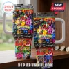 Mighty Morphin Power Rangers Stanley Tumbler 40oz featuring character graphics, cast photos, and signatures on white steel.