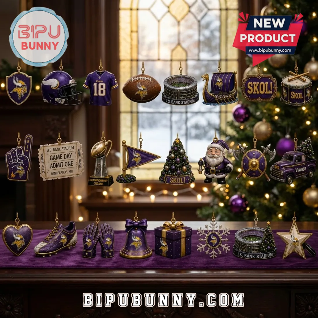 Minnesota Vikings 24-Day Christmas Ornament Advent Calendar Minnesota Vikings 24-Day Christmas Ornament Advent Calendar