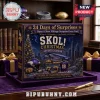 Minnesota Vikings 24-Day Christmas Ornament Advent Calendar box featuring purple and gold team branding and U.S. Bank Stadium.