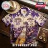 Minnesota Vikings Old Man Nordic Pilsner Hawaiian shirt with purple palms, team logo, and vintage tropical beer graphics.