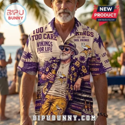 Minnesota Vikings Old Man Nordic Pilsner Hawaiian Shirt