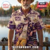 Minnesota Vikings Old Man Nordic Pilsner Hawaiian shirt with purple, gold, and cream colors featuring vintage team graphics.