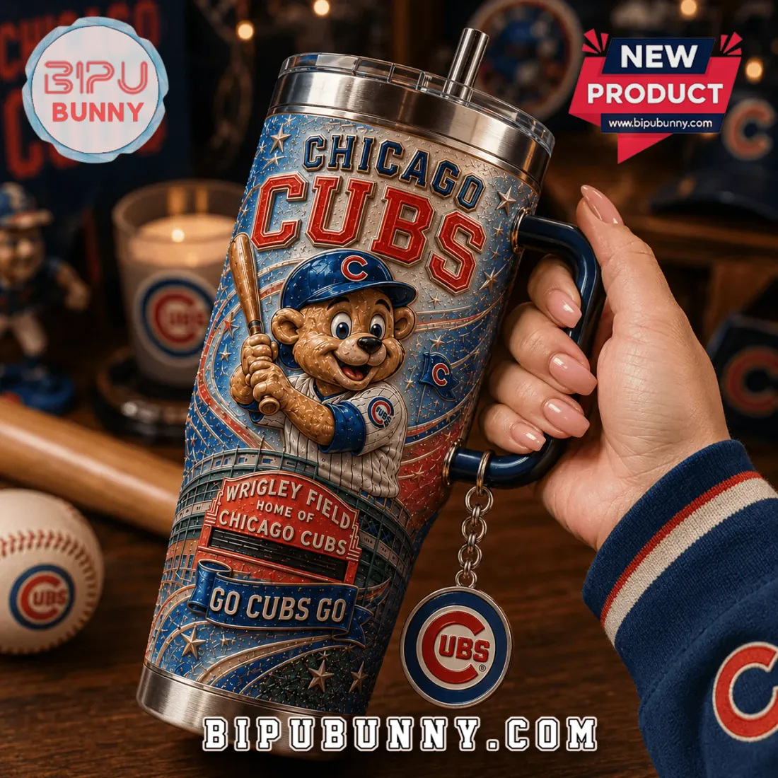 MLB Chicago Cubs Mascot YETI 40oz Tumbler MLB Chicago Cubs Mascot YETI 40oz Tumbler