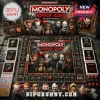 Monopoly Horror Icons Slasher Halloween Board Game set featuring character figures, themed cards, and a dark playboard.