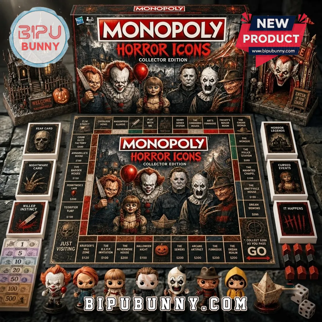 Monopoly Horror Icons Slasher Halloween Board Game Monopoly Horror Icons Slasher Halloween Board Game
