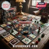 Monopoly Horror Icons Slasher Halloween board game featuring cinematic villain figures, game tokens, and themed playing cards.