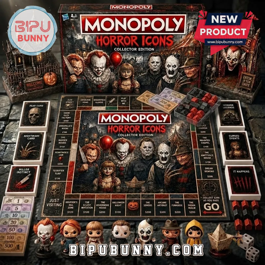 Monopoly Horror Icons Slasher Halloween Board Game Monopoly Horror Icons Slasher Halloween Board Game