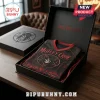 Motley Crue Skull Pentagram Limited Edition Shirt featuring black and red graphic print inside a branded gift box.