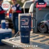 New England Patriots 1776-2026 America 250 Stanley Tumbler in navy blue with a team logo and semi-centennial graphic.