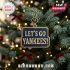 New York Yankees 24-Day Christmas Advent Calendar ornament featuring a blue street-style sign with gold text on a tree.