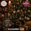 New York Yankees 24-Day Christmas Advent Calendar box next to a decorated tree with team-branded ornaments and lights.