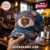 NFL Chicago Bears Distressed Denim Baseball Cap featuring frayed fabric, embroidered team logo, and patch details.