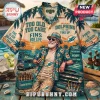 NFL Miami Dolphins Beach Hawaiian shirt featuring palm trees, vintage truck, beer graphics, and Fins Up typography.