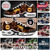 NFL Team Native Spirit Air Max Running Shoes featuring Washington Commanders branding, eagle feathers, and white soles.