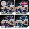 NFL Team Native Spirit Air Max Running Shoes featuring Cowboys, Giants, Bears, and Titans logos with blue printed patterns.