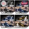 NFL Team Native Spirit Air Max Running Shoes featuring team logos, silhouette graphics, and thick white cushioned soles.