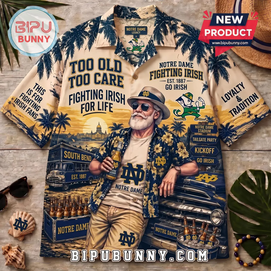 Notre Dame Fighting Irish Casual Hawaiian Shirt Notre Dame Fighting Irish Casual Hawaiian Shirt