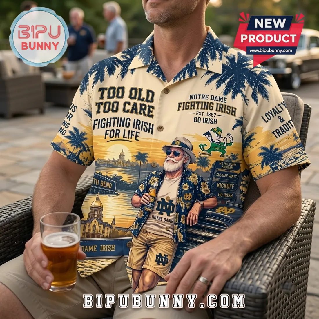 Notre Dame Fighting Irish Casual Hawaiian Shirt Notre Dame Fighting Irish Casual Hawaiian Shirt