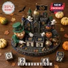 Notre Dame Fighting Irish Halloween Countdown Calendar featuring a leprechaun, spooky castle, and modular date blocks.
