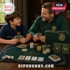 Notre Dame Fighting Irish Premium 300-Piece Poker Set on a green felt mat with cards, dealer button, chips, and a carry case.