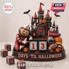 Ohio State Buckeyes Halloween Haunted Castle Countdown Calendar featuring Brutus Buckeye, ghosts, and numbered blocks.