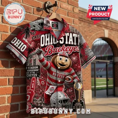 Ohio State Buckeyes Mascot Brutus Hawaiian Shirt