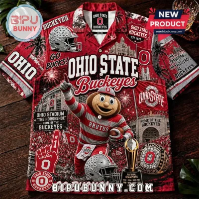 Ohio State Buckeyes Mascot Brutus Hawaiian Shirt